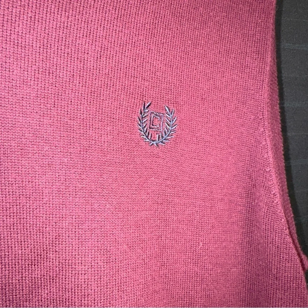 Chaps mens sleeveless knit sweater vest burgundy w/ embroidered logo size Medium